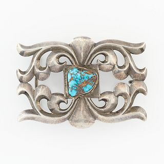 Large Sandcast Buckle w/ Turquoise