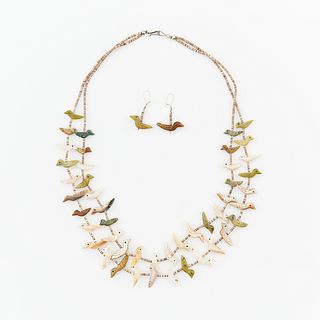 Zuni Fetish Necklace & Earrings