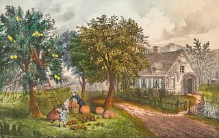 Currier & Ives "American Homestead Autumn" 1869