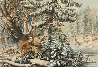 Currier & Ives "Am. Winter Sports: Deer Shooting"