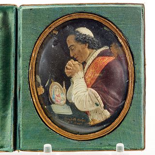 Benedetto Agrizzi 19th c. Italian Wax Portrait