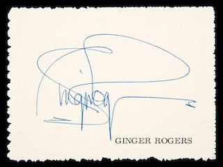 GINGER ROGERS INSCRIBED PHOTOGRAPH TO NORMA JEANE BAKER