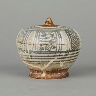 13th c. Thai Sawankhalok Ceramic Lidded Jar
