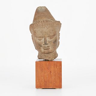 13th/14th c. Greystone Khmer Head
