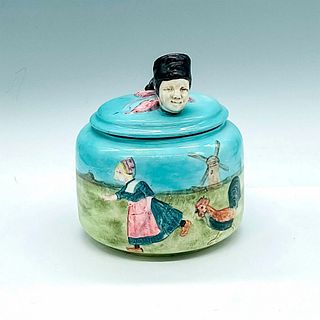 Vintage Dutch Ceramic Tobacco Jar with Cover