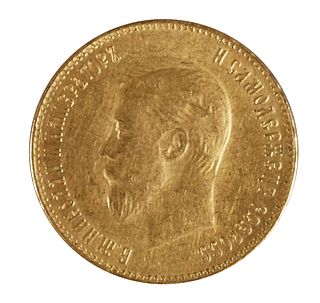 1901 GOLD RUSSIAN EMPIRE 10 RUBLES