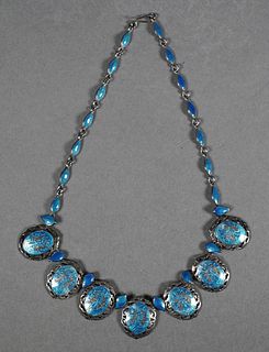STERLING SIAM ART DECO NECKLACE