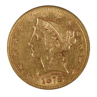 1878 GOLD $5 HALF EAGLE LIBERTY HEAD