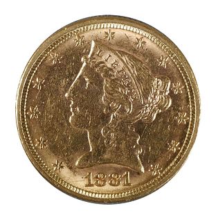 1881 GOLD $5 HALF EAGLE LIBERTY HEAD