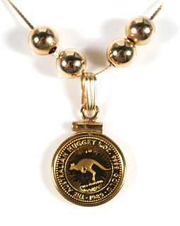 9999 PURE GOLD COIN PENDANT ON NECKLACE