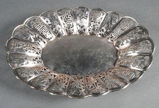 CHINESE EXPORT SILVER RETICULATED BOWL