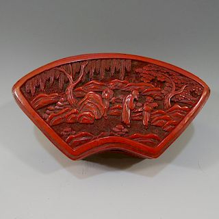 ANTIQUE CHINESE CARVED CINNABAR LACQUER BOX - 19TH CENTURY