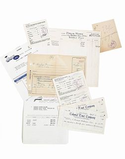 MARILYN MONROE CHECKS, INVOICES, BILLS AND RECEIPTS