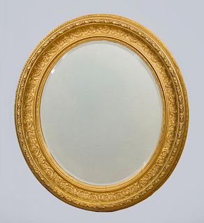 French Giltwood Oval Mirror