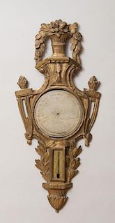 Louis XVI Painted and Giltwood Barometer