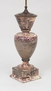 Rouge Marble Urn, Mounted as a Lamp