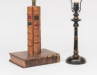 Book-Form Lamp and a Chinoiserie Stick Lamp