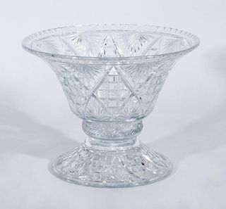 Large Cut-Glass Footed Punch Bowl