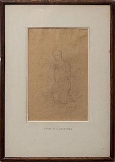 Attributed to Pierre Puvis de Chavannes (1824-1898): Nude Figure