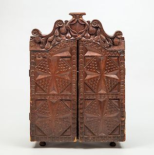 South American Carved Hardwood Hanging Cupboard