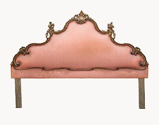 Venetian Rococo Style Painted and Upholstered Headboard