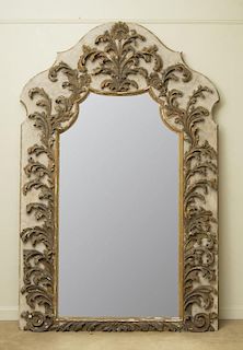 Large Italian Painted and Parcel-Gilt Mirror