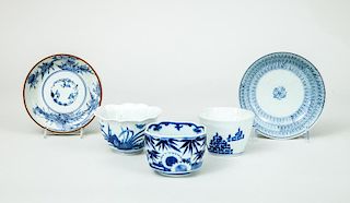 Group of Twenty-Two Blue and White Porcelain Bowls and Saucers