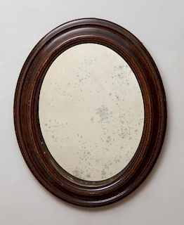 Small Oak Oval Mirror