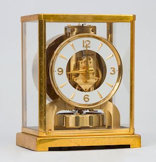 Le Coultre Atmospheric Clock and a Small Gilt-Metal Carriage Clock