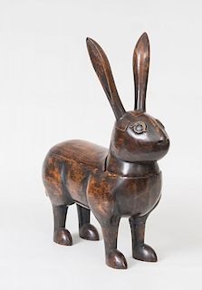 Carved Wood Five-Part Rabbit Figure
