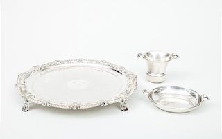 Moss Sterling Silver Cigarette Urn and an Ashtray, in the Georg Jensen Manner