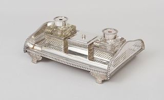 Victorian Silver-Plated Inkstand