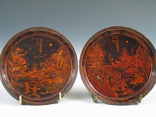 Pair of Chinese Lacquered Dish, 18th Century