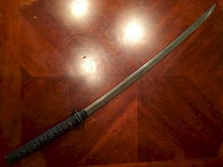 OLD Japanese Samurai Sword, late 19th centurty, 38" long. Very sharp edge and nice shape and condition.