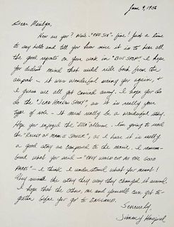 MARILYN MONROE LETTER AND CARD FROM JAMES HASPIEL