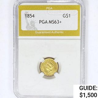 1854 Rare Gold Dollar PGA MS63+ 