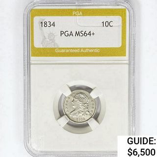 1834 Capped Bust Dime PGA MS64+ 