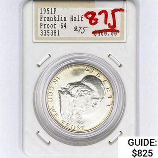 1951P Franklin Half Dollar HT Proof64 