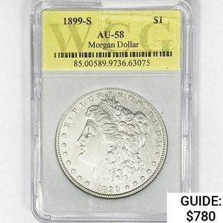 1899-S Morgan Silver Dollar WCG AU58 