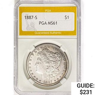 1887-S Morgan Silver Dollar PGA MS61 
