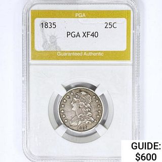 1835 Capped Bust Quarter PGA XF40 