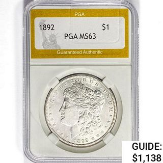 1892 Morgan Silver Dollar PGA MS63 