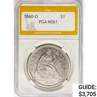1860-O Morgan Silver Dollar PGA MS61 