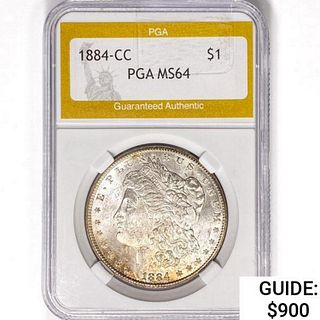 1884-CC Morgan Silver Dollar PGA MS64 
