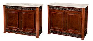 Pair German Neoclassical Mahogany Cabinets