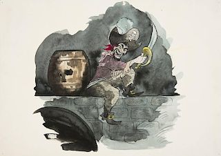 PIRATES OF THE CARIBBEAN WATERCOLOR CONCEPT SKETCH