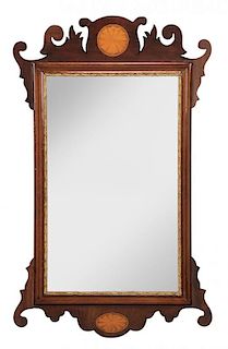George III Inlaid Mahogany Mirror