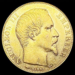 1856-A France .1867oz Gold 20 Francs CLOSELY UNCIR