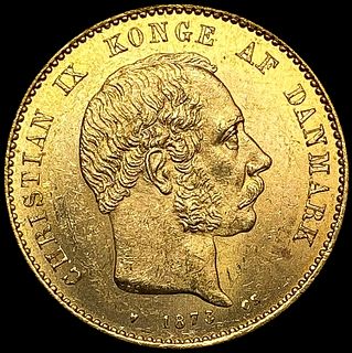 1873 Denmark .2593oz Gold 20 Kroner UNCIRCULATED
