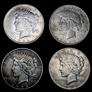 [4] Peace Silver Dollars (1922-D, 1923-D, 1926-S, 